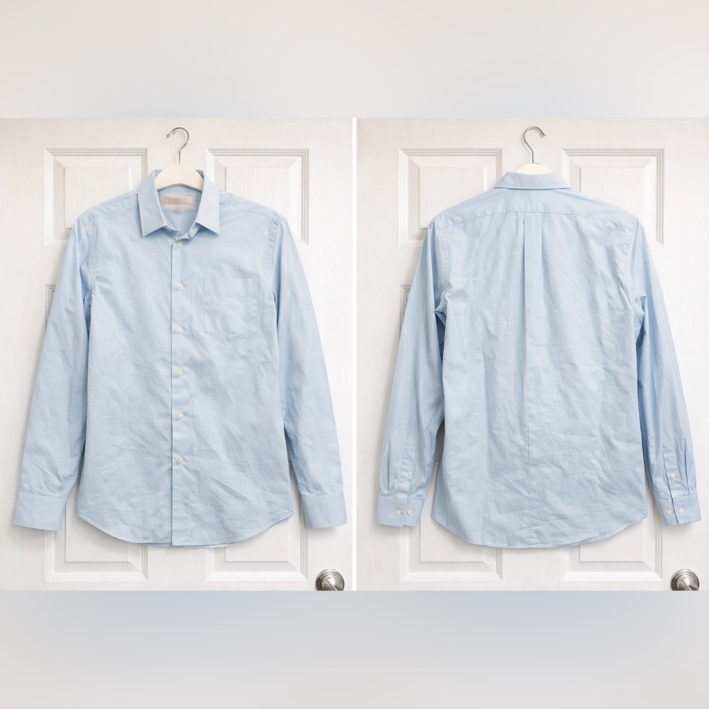 Express 1MX Extra Slim Dress shirt men’s large 16-16.5 light blue button down
